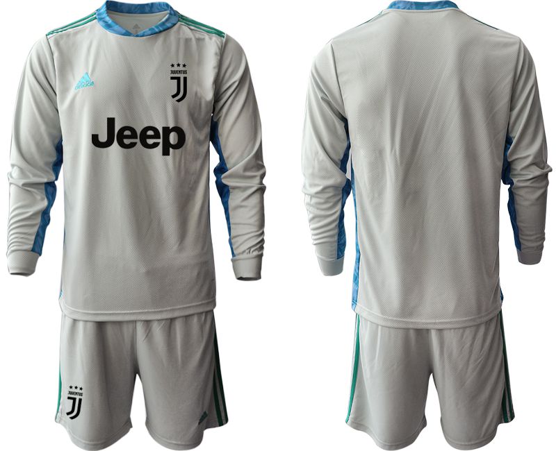 Men 2020-2021 club Juventus gray long sleeve goalkeeper Soccer Jerseys->juventus jersey->Soccer Club Jersey
